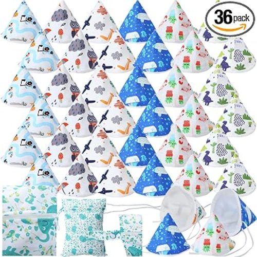 Boao 36 Pcs Teepee Baby Boy, Reusable Cotton Covers, 4 Straps