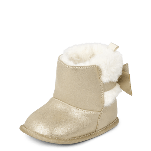 Baby Girls Shimmer Bow Chalet Boots - Metallic