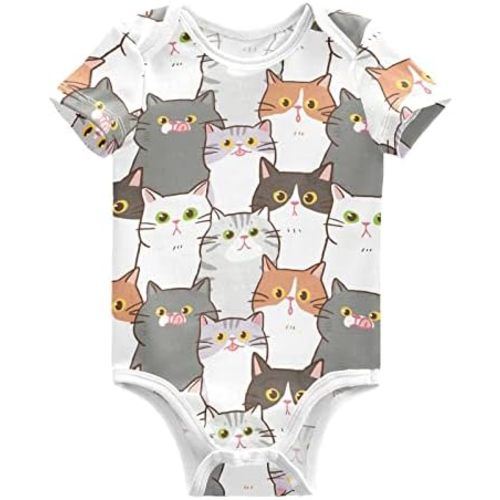 vvfelixl Baby Girls' Bodysuits Llama Alpaca Cactus Short Sleeve Cotton Baby Clothes For Girls 0-24 Months Black