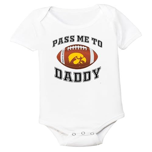 Future Tailgater Iowa Hawkeyes Football Pass Me To Daddy - Mommy - Uncle - Auntie Baby Bodysuit