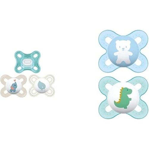 MAM Pacifier Newborn Variety Pack with 2 Original Pacifiers for Breastfed Babies, 0-3 Months