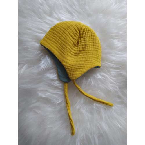 Reversible Muslin Baby Bonnet: Organic Cotton Hat Toddler Outfit