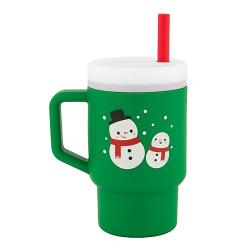 Infantino My 1st Tumbler Straw Cup with Handle, 9oz, Snowman | BPA-free silicone straw helps reduce spills while little ones build confidence with independent sipping