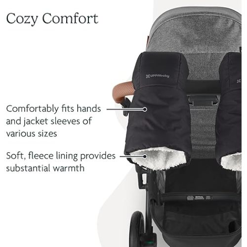 UPPAbaby CozyHandmuff - Easily Attaches to Stroller Handlebars - Ultra-Plush, Weather-Proof Hand Protection - Jake (Charcoal)
