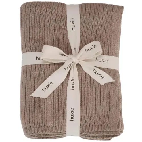 Knitted Organic Cotton Baby Blanket- Swaddle Blanket, 30" x 40" Soft Receiving Blanket for Newborn (Mochachino)