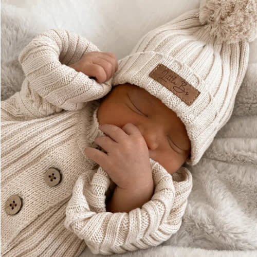 Little B's Ribbed Beanie - Honey Milk