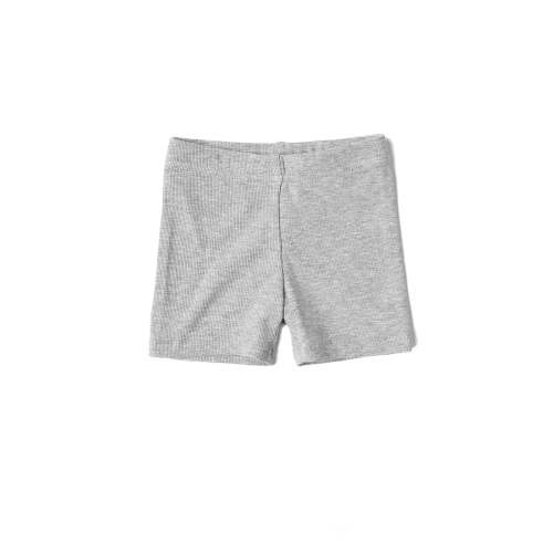 Ribbed Biker Short - Light Heather Grey