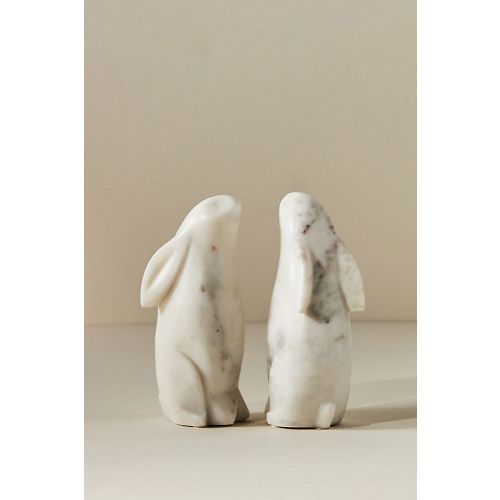 Marble Rabbit Bookends