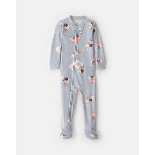 Baby Girl 1-Piece Fairies 2-Way Zip DreamPlush Snug Fit Footed Pajama - Blue | Carter's