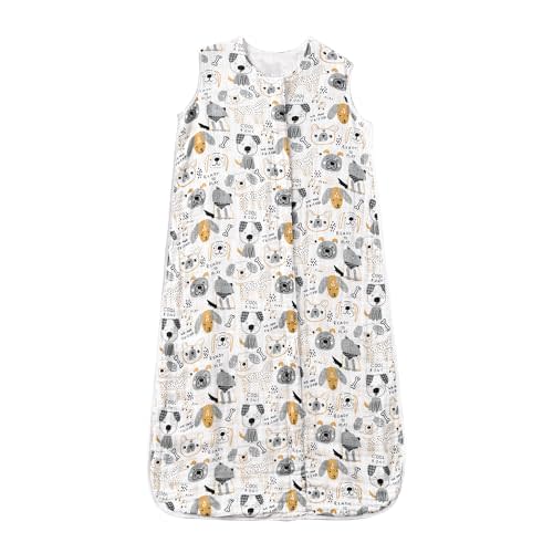 TADO MUSLIN Toddler Sleep Sack 2–4T, 100% Organic Cotton Muslin Wearable Blanket, 0.5 TOG Lightweight, Sleeveless, 2-Way YKK Zipper, OEKO-TEX® Certified X-Large Pup