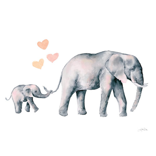 Trinx Elephant Love On Canvas by Katrina Pete Print | Wayfair