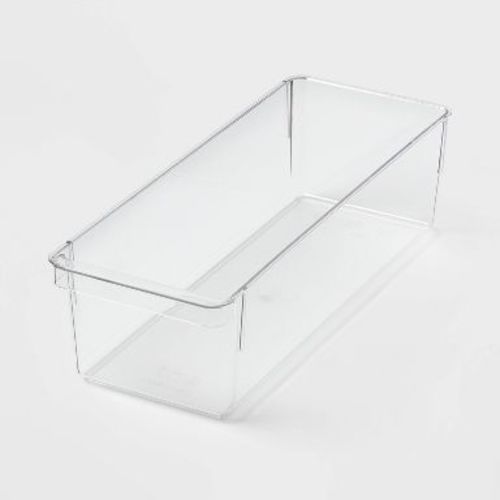 Medium Narrow Fridge and Pantry Organizer Bin - Brightroom™: Clear Kitchen Storage, Freezer-Safe, 14.5"x5.5"