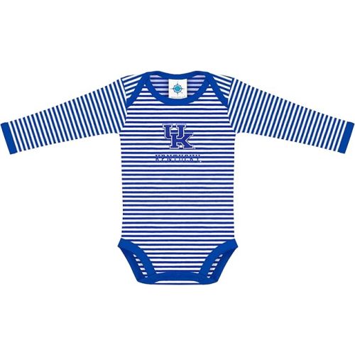 Creative Knitwear College Baby Striped Long Sleeve Bodysuit - Team Logo, Multiple Colors, Unisex (0-12 Months)