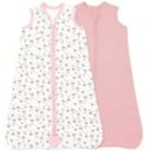 Bublo Baby Baby Wearable Blanket, Cotton Sleep Sacks for 6-12 Months, 2 Pack Girls Sleeping Bag Sack, Medium Size, 2-Way Zipper, 0.5 Tog Breathable Cotton, Pink