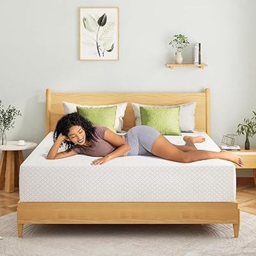 EGOHOME Full Size Memory Foam Mattress, 8 Inch Bed Mattress in A Box with Cooling Green Tea Gel, Pressure Relief with Medium Firm Support, CertiPUR-US Certified, 75''L x 54''W, 37.3 pounds White