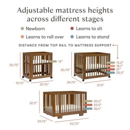 Babyletto Yuzu 8-in-1 Convertible Crib with All-Stages Conversion Kits - Natural Walnut