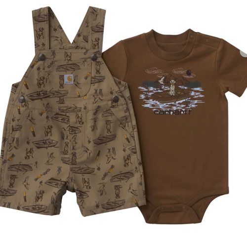 Boys' 2-Piece Short Sleeve Bodysuit & Canvas Printed Shortall Set (Baby) | Tops | Carhartt