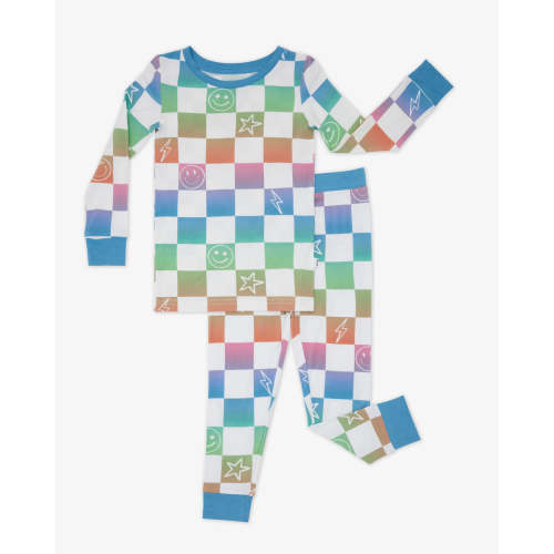 Ombre Cheery Checks Two-Piece Pajama Set | Little Sleepies