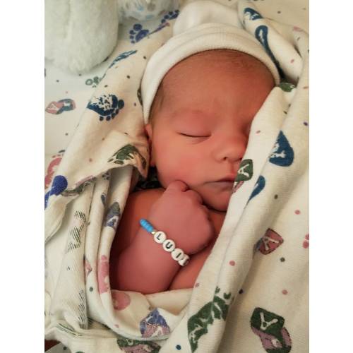 Personalized Baby Boy Bracelet: Retro Newborn Name ID Bracelet