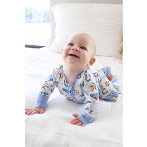 Rodeo Dreams Convertible Zip Romper | Blue