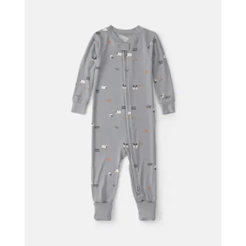 Baby 1-Piece Halloween PurelySoft™ Snug Fit Pajama - Grey | Carter's