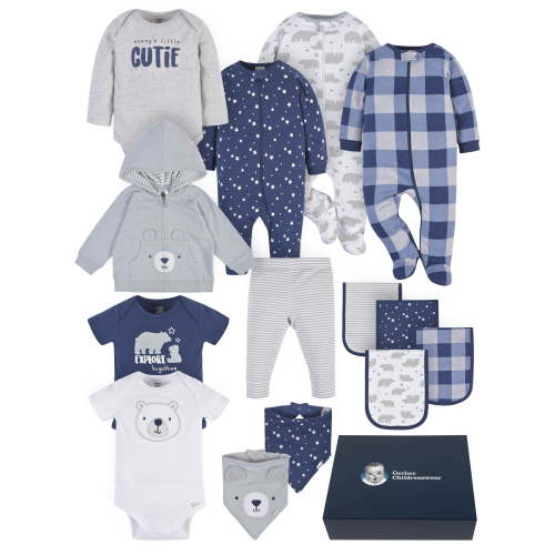 Gerber Baby Boy or Girl Unisex Clothes Outfit Set with Gift Box, 14-Piece (Newborn-3/6 Months)