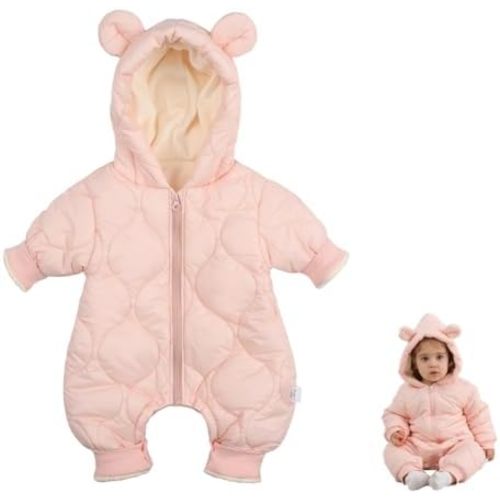 AiWMGL Baby Boy Snowsuit Newborn Winter Jumpsuit Romper Coat Clothes Outwear Onepiece Hoodies Toddler
