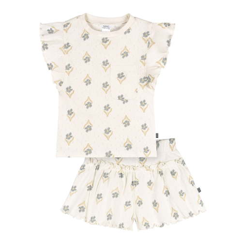 Modern Moments by Gerber Toddler Girl Organic Top and Short Set, Sizes 12 Months - 5T