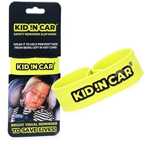 Baby in Car Reminder for Infant Car Safety, Tech Free, Neon Slap Band Reminds Parents of Child in Car
