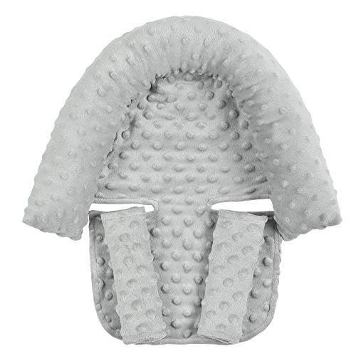 Baby Head Support and Strap Covers, Infant Car Seat Insert Cushion, Ultra Soft Head and Neck Cushion for Car Seat, Baby Car Seat Cushion (Gray)
