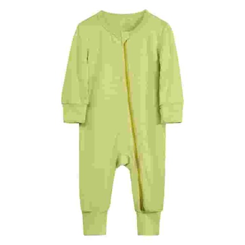 Bjutir Baby Toddler Bodysuit Cotton Rompers Footless Pajamas Zipper Long Sleeve Sleeper Jumpsuit Green 6-12 Months