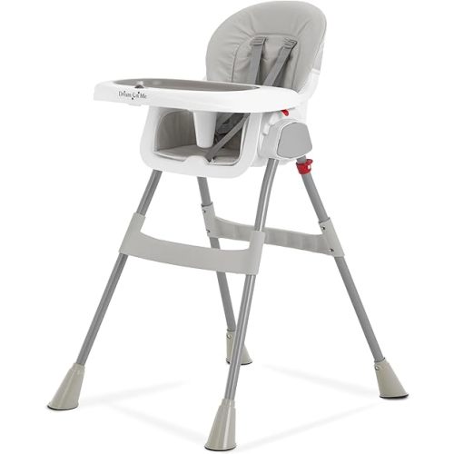 Dream On Me Portable 2-in-1 Tabletalk High Chair, Convertible Compact High Chair, Light Weight Portable Highchair, Grey