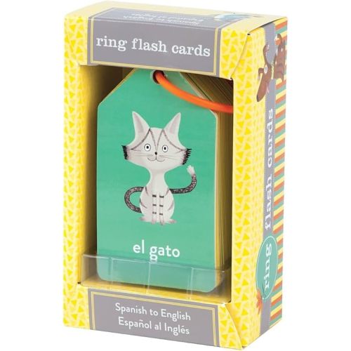 Mudpuppy Spanish To English — Ring Flashcards 26 Durable Double Sided Bilingual Language Cards Reclosable Ring With Colorful Art For Ages 1+ Perfect For Preschool Or Travel For Teachers And Parents