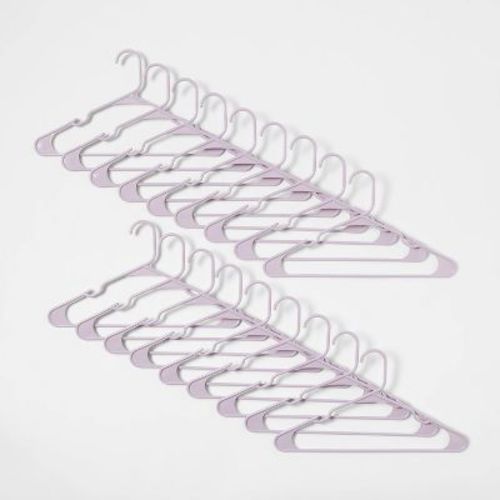 18pk Plastic Hangers Lavender - Brightroom™