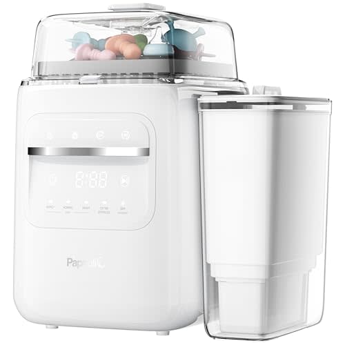 Papablic SafeguardPlus Baby Bottle Washer with Water Purification System, 8-Bottle Capacity, 5-in-1 Bottle Washer & Sterilizer & Dryer for Bottles, Pump Parts, Baby Essentials