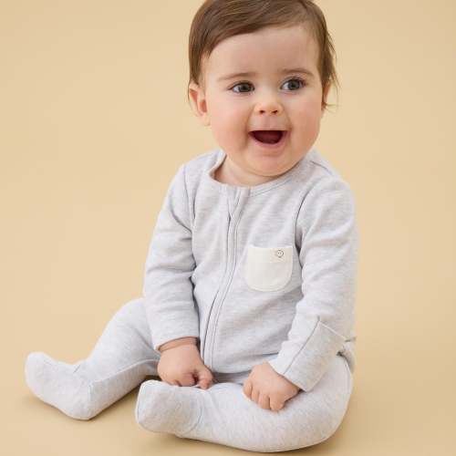 Clever Zip Baby Pajamas - Grey