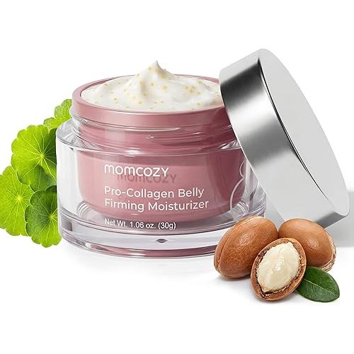 Momcozy Stretch Mark Prevention Cream for Pregnant Women, Travel Size Belly Moisturizer for Dry Skin, Peptides & Shea Butter, Maternity Care, 1.06 oz (30g)