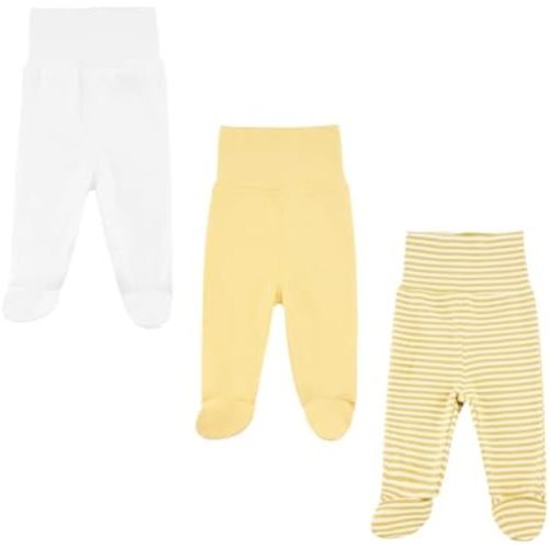 3-Pack Baby Pants with Footies, Roomy Fit Pull on Pants for Unisex Baby