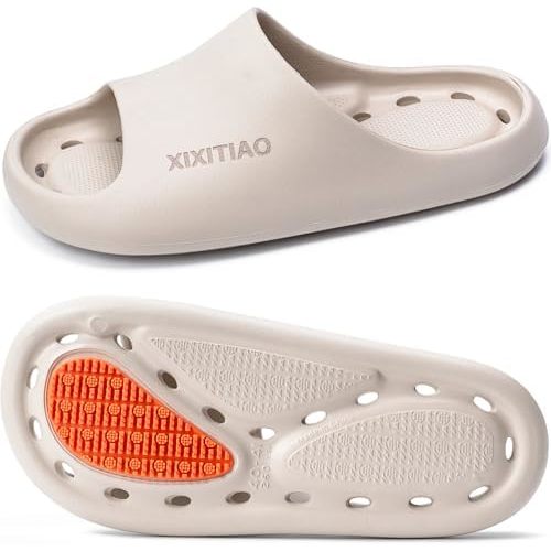 XIXITIAO Shower Shoes for Women Men,Non-Slip Pool Slides,Quick Drying Shower Slippers,Lightweight Shower Sandals with Drain Holes for College Dorm, Beach, Bathroom & Gym