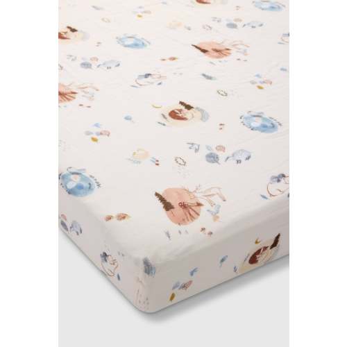 Muslin Fitted Crib Sheet - Cozy Forest