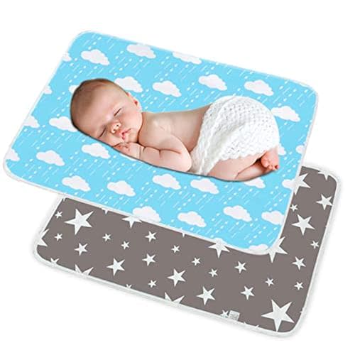 Waterproof Baby Diaper Changing Pad Multi Function Diaper Change Mat for Girls Boys Newborn - Leak Proof Sanitary Mats for Home and Outdoor, Travel,Premium Liners 19.6X27.5 in (Grey&Blue)