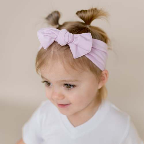 Knotted Bow Headband in Thistle 0-3m