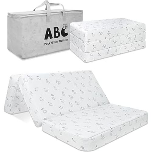 Trifold Pack and Play Mattress, 38"x26" High Density Foam Pack N Play Mattresses