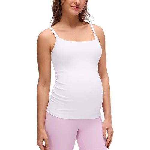 CRZ YOGA Butterluxe Maternity Clip Down Nursing Tank Tops - Adjustable Straps Womens Pregnancy Casual Cami Shirt Built in Bra