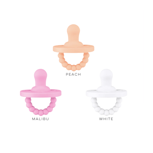 Cutie PAT Flat Pacifier - 3 Pack Peach - Malibu, Peach, White