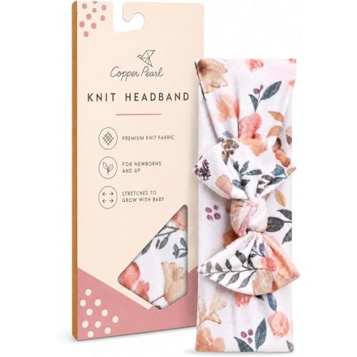 Copper Pearl Baby Bows: Stylish Headbands for Baby Girls, Premium Soft and Stretchy Baby Headbands, Perfect for Newborns, Trendy Designs - Autumn