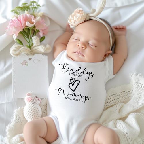 Daddy's Little Girl Mommy's Whole World Onesie® Girl Onesie®- Baby Girl Onesie® Baby Shower Gift-Custom Onesie®
