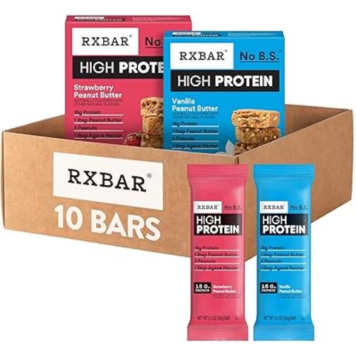 RXBAR High Protein Bars, Gluten Free, Protein Snacks, Strawberry Peanut Butter, 25.3oz Box (12 Bars)
