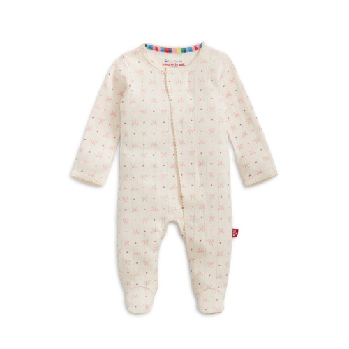 Heart 'n' Bow Organic Cotton Pointelle Footie, 0-3M