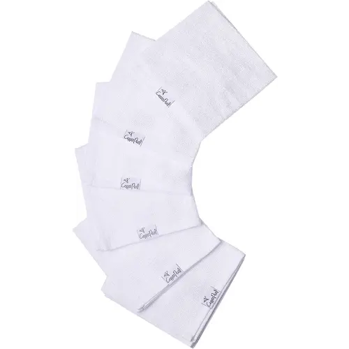 Copper Pearl 6 Ultra Soft Baby Bath Washcloths Premium Large Soft Dove (White) 11" x 11" Towels